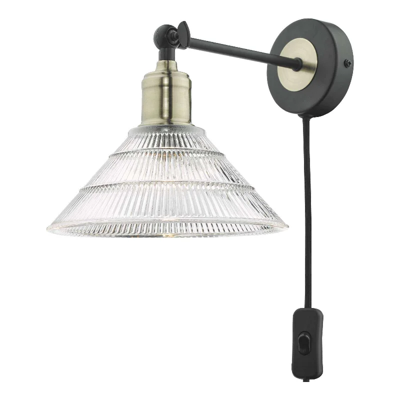 Rustic track lighting for farmhouse decorBoyd 1Lt Plug-In Swing Arm Light - Antique Brass