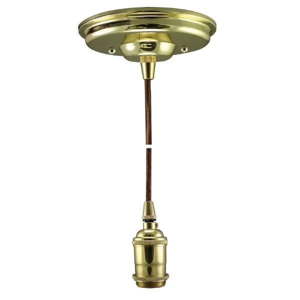 Decorative LED Edison light bulbs for weddingsPolished Brass UNO Threaded Socket Pendant Light