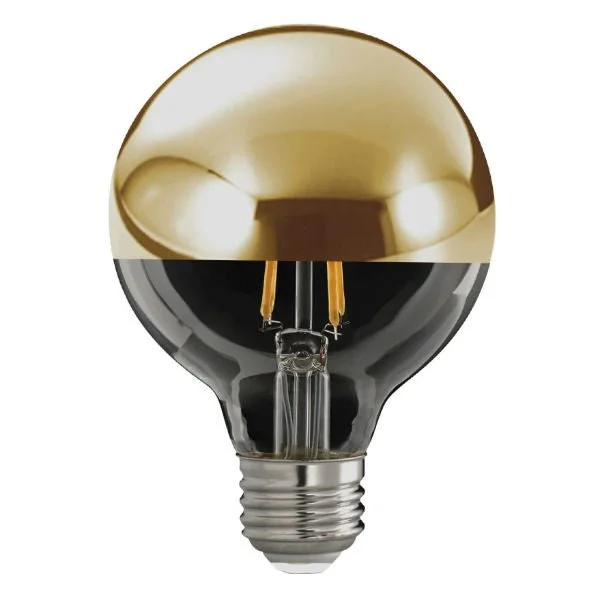 Mercury glass Edison light bulbsHalf Gold LED Globe Bulb - 4.5 Watt - Clear - 2700K - 350 Lumens