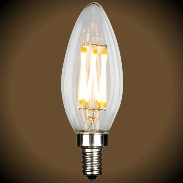 Dimmable Edison light bulbs for home decorLED Filament Chandelier Bulb - 5.5 Watt - B10 - 500 Lumens - 2700K