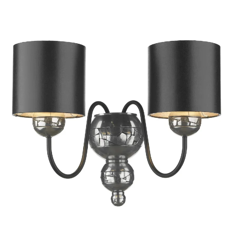 Track lighting for illuminating walkwaysGarbo Double Wall Bracket Pewter complete with Black Polished Pewter/Polished Bronze