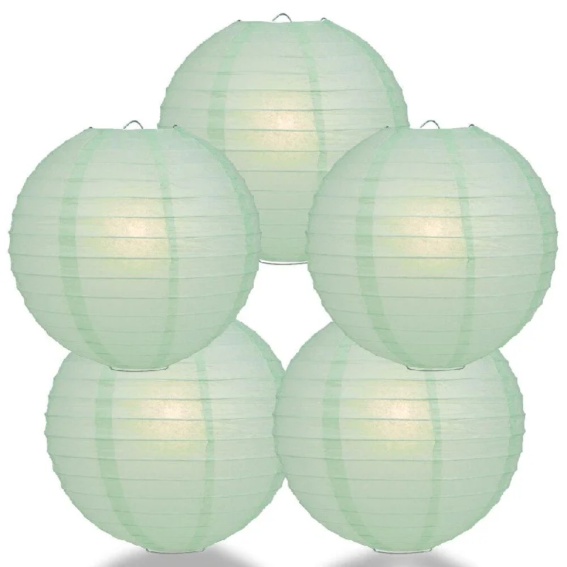 Edison light bulbs for ceiling fans5-PACK 24" Cool Mint Green Round Paper Lantern, Even Ribbing, Chinese Hanging Wedding & Party Decoration