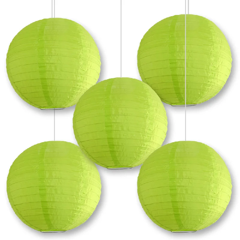 Edison light bulbs for table lamps5-PACK 10" Apple Green Shimmering Nylon Lantern