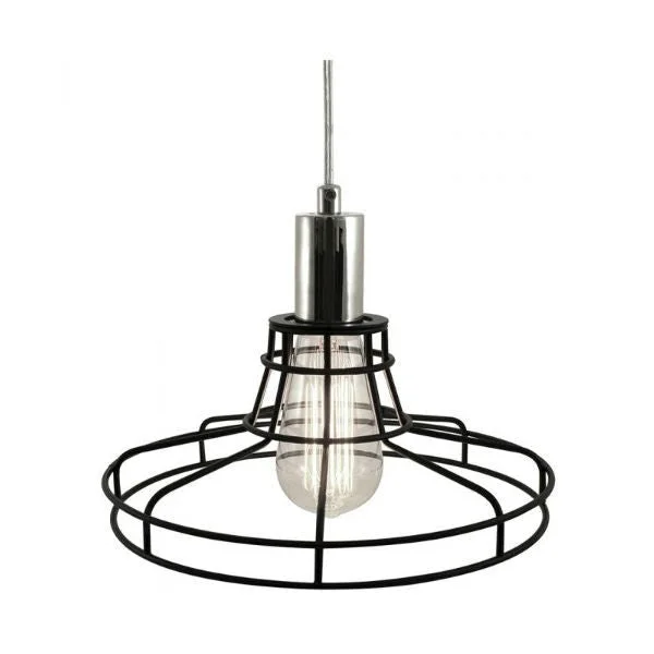 Edison light bulbs for pendant lightsEdison Pendant Lamp with Black Metro Style Cage