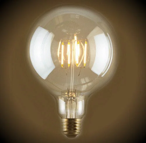 Modern Edison light bulbs with advanced filamentsVintage LED Filament Edison Light Bulb - 2 Watt - G40 Globe