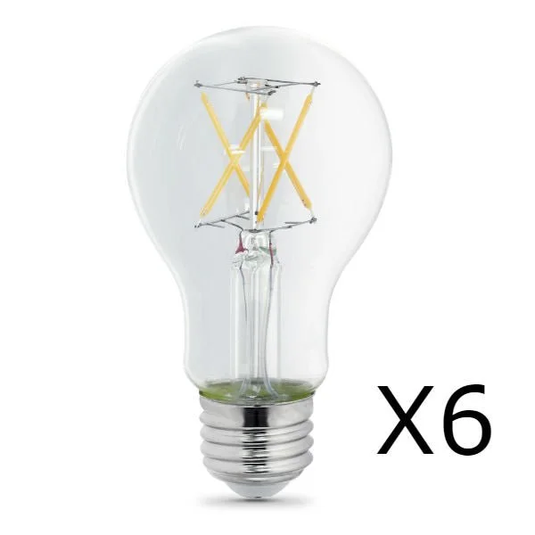 Squirrel cage filament Edison light bulbsLED Filament Light Bulb - A19 - 5.5 Watt - Clear - 2700K - 6 Pack