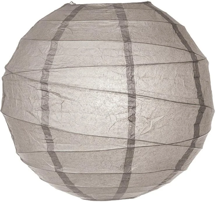 Mercury glass Edison light bulbsBULK PACK (12) 16" Gray / Grey Round Paper Lantern, Crisscross Ribbing, Chinese Hanging Wedding & Party Decoration