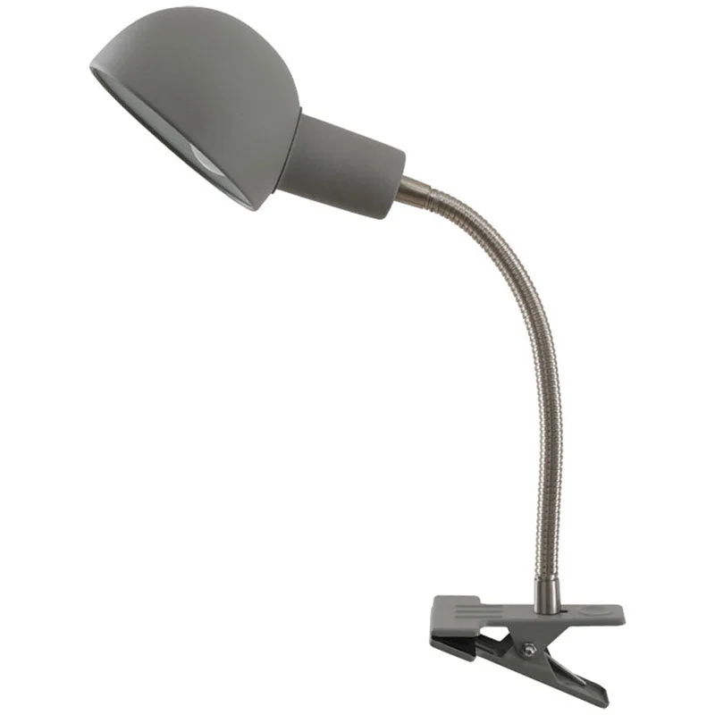 Contemporary track lighting in black finishZale Single Spot Reading  Light With Carrig Clip Grey/White