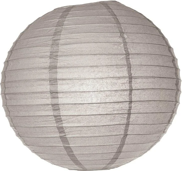 Dimmable LED Edison globe light bulbsBULK PACK (12) 20" Gray / Grey Round Paper Lantern, Even Ribbing, Chinese Hanging Wedding & Party Decoration