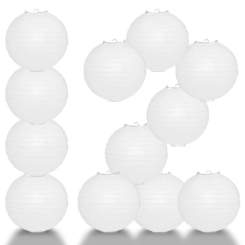 Edison light bulbs for industrial fixturesBULK PACK (12) 42" White Jumbo Round Paper Lantern, Even Ribbing, Chinese Hanging Wedding & Party Decoration