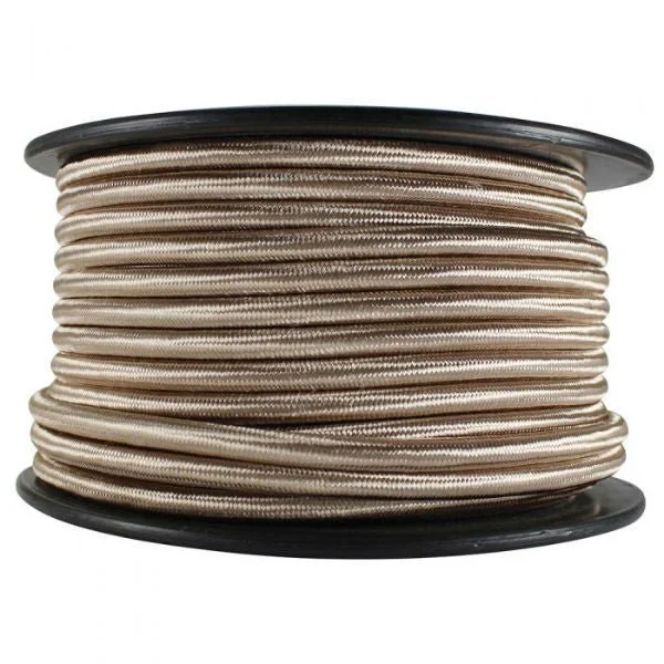 Edison light bulbs for commercial spaces3 Conductor Champagne Color Cloth Cord - 100 ft. Spool