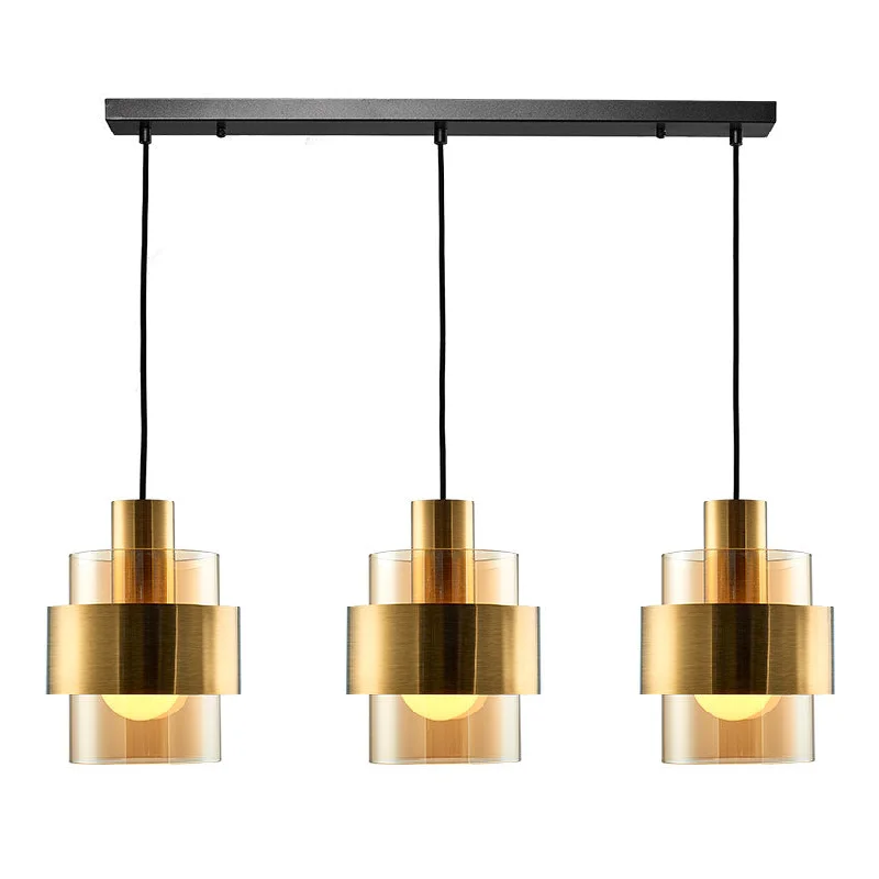 Track lighting with integrated LED driversMela Kitchen Light E27 Matt Brass & Amber/Matt Brass & Smoke