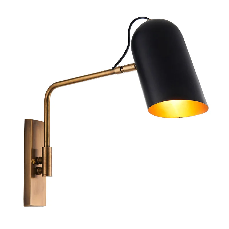 Modern track lighting with LED bulbsNavie Swing Arm Wall Antique Brass & Matt Black E27