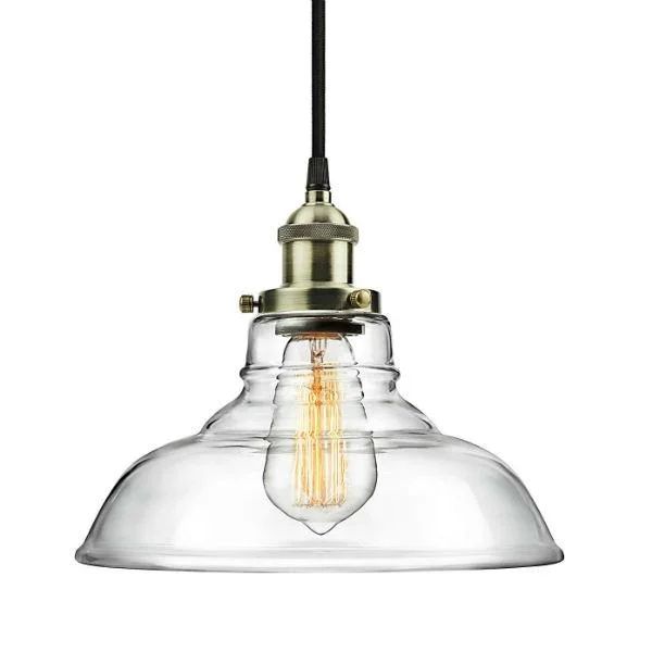 Small size Edison light bulbsVintage Industrial Antique Brass Pendant Lamp - Clear Glass