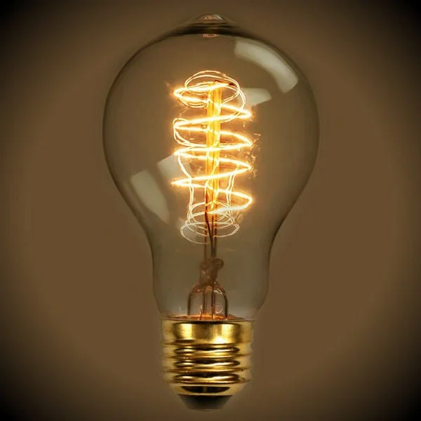 60 watt Edison style light bulbs12 Bulb Pack - Vintage Spiral Filament A19 Nostalgic Bulb - 40 Watt