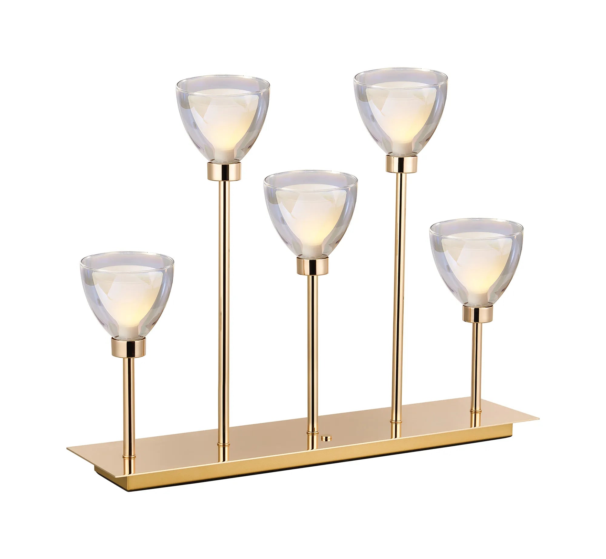 Track lighting with a sleek profileCassis 5Lt Rectangular Table Lamp - Gold/Chrome/Black