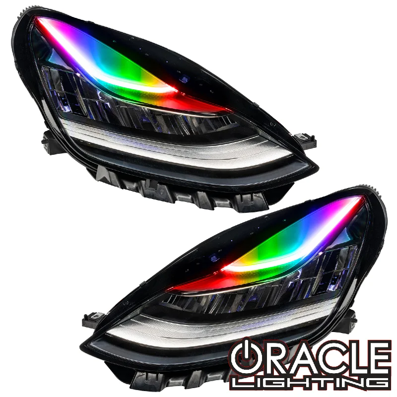 Track lighting with clear glass shades2017–20 Tesla Model 3 Headlights ColorSHIFT DRL Upgrade