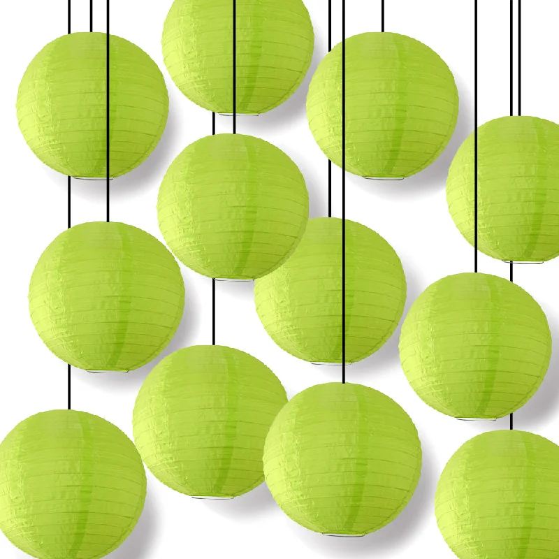 CSA certified Edison light bulbsBULK PACK (12) 14" Apple Green Shimmering Nylon Lantern