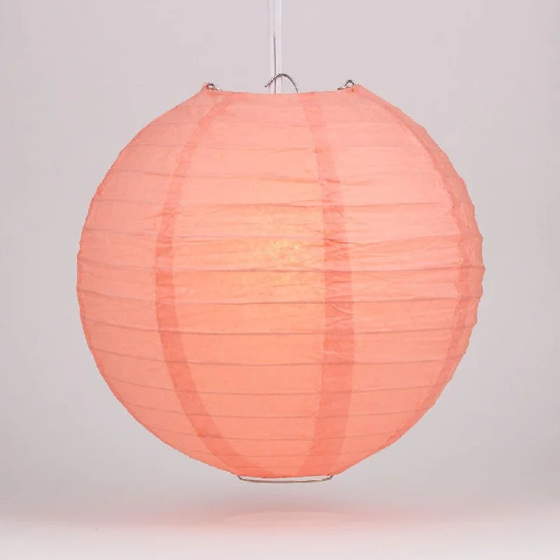 Colored Edison light bulbs (e.g., amber, blue)5-PACK 14" Roseate / Pink Coral Round Paper Lantern, Even Ribbing, Chinese Hanging Wedding & Party Decoration