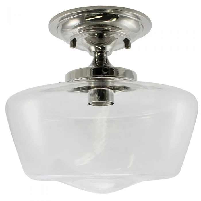 Edison light bulbs for art installationsSchoolhouse Polished Nickel Finish Fixture - Clear Glass