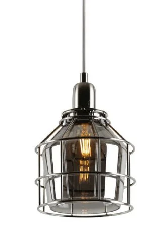 Dimmable LED Edison globe light bulbsNostalgic Plover Smoke Glass Cage Pendant Lamp