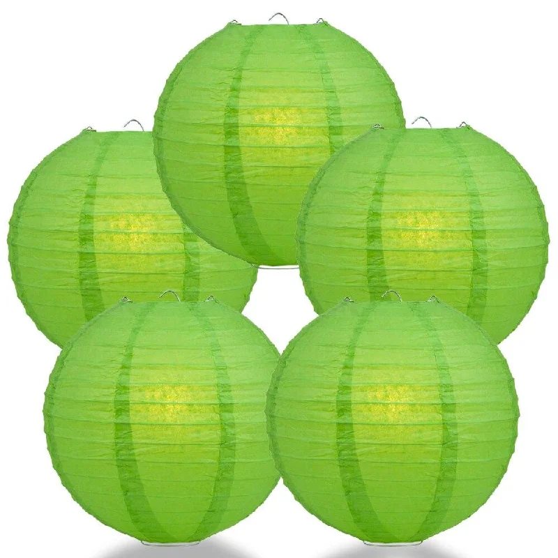 Modern Edison light bulbs with advanced filaments5-PACK 6" Grass Greenery Round Paper Lantern, Even Ribbing, Chinese Hanging Wedding & Party Decoration