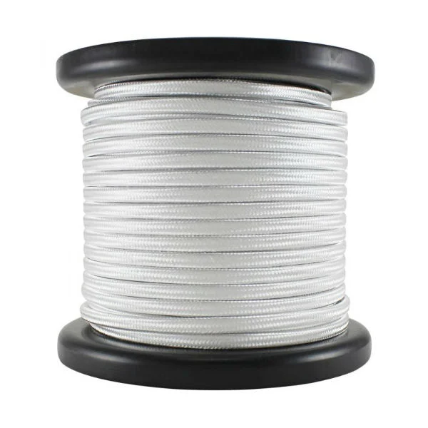 Edison light bulbs with decorative filamentsWhite Cloth-Covered Parallel Wire - 100 foot spool