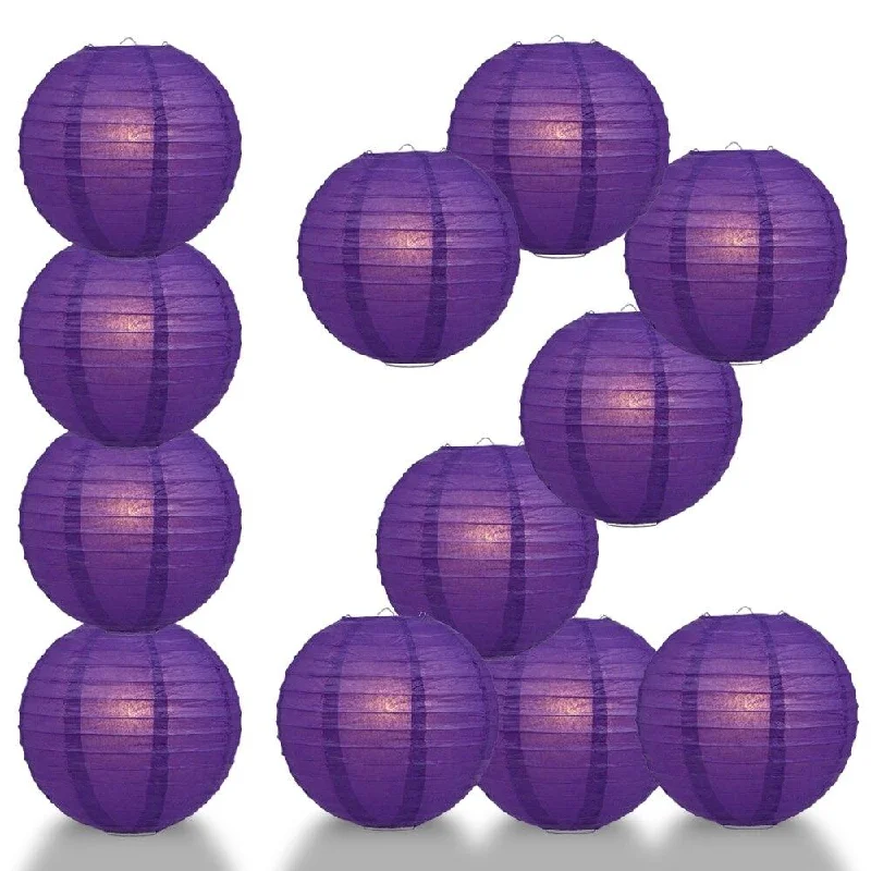 40 watt equivalent Edison light bulbsBULK PACK (12) 16" Royal Purple Round Paper Lantern, Even Ribbing, Chinese Hanging Wedding & Party Decoration