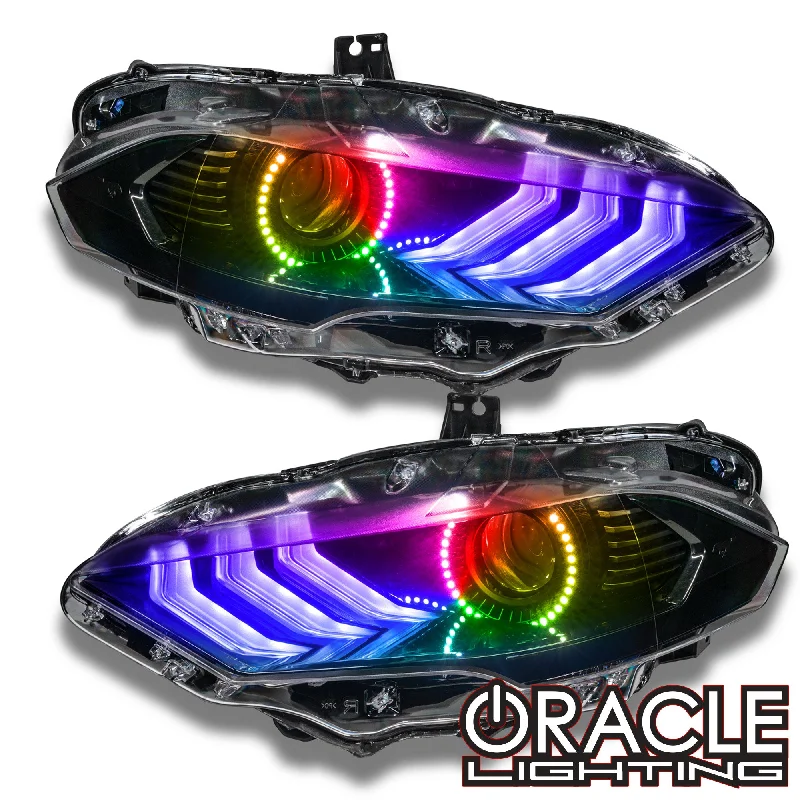 Track lighting with colored glass accentsORACLE Lighting 2018-2022 Ford Mustang ColorSHIFT DRL Upgrade w/Halo Kit