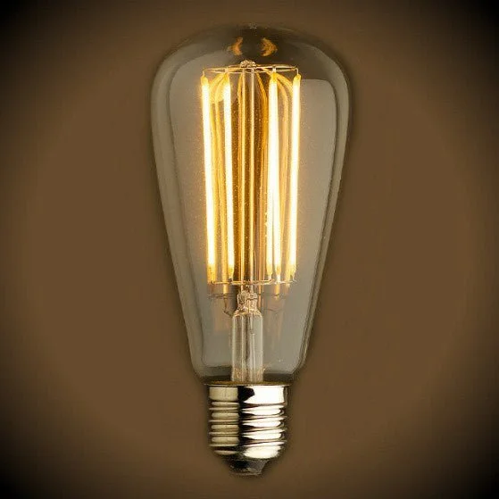 E26 Edison light bulbs with warm glowLED Filament Edison Light Bulb - ST21 Vintage - 4 Watt - Amber - 2200K