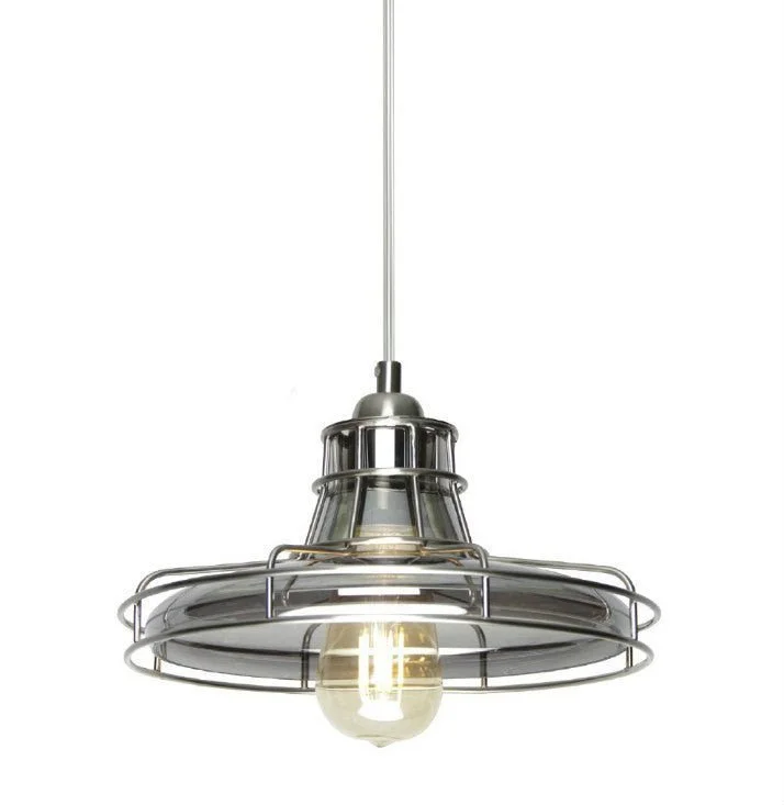 UL listed Edison light bulbsNostalgic Smoke Glass Cage Pendant Lamp