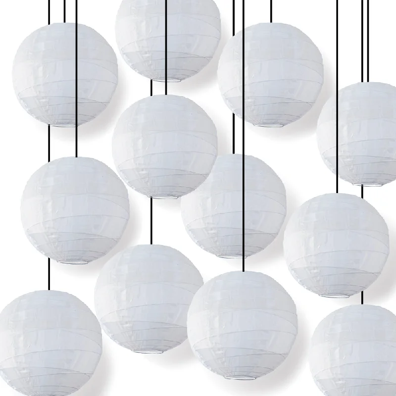 Edison light bulbs with decorative filamentsBULK PACK (12) 18" White Nylon Lantern, Crisscross Ribbing, Chinese Hanging Wedding & Party Decoration