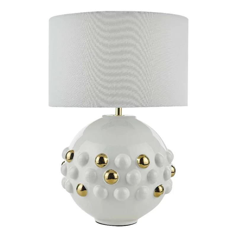 Smart track lighting with voice controlSphere Table Lamp Gloss White & Gold With Shade