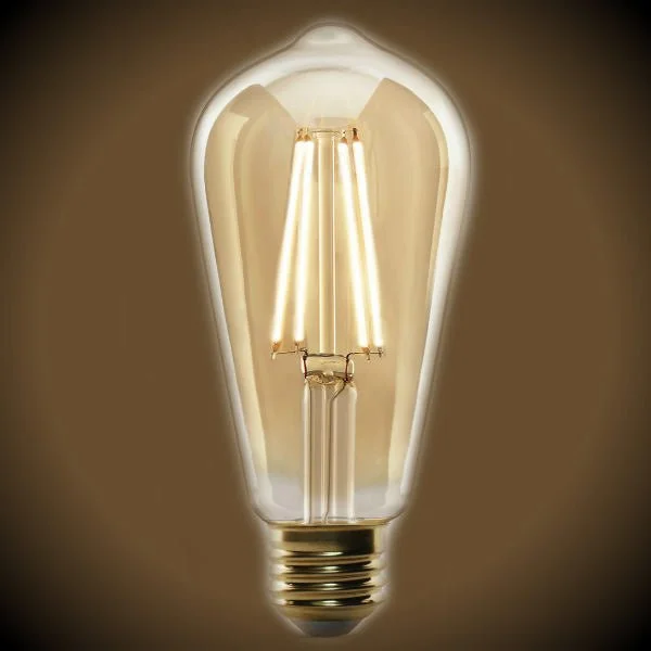 Edison globe light bulbsLED Edison Bulb - 6.5 Watt - Edison Style ST19 - 2700K - Amber Glass