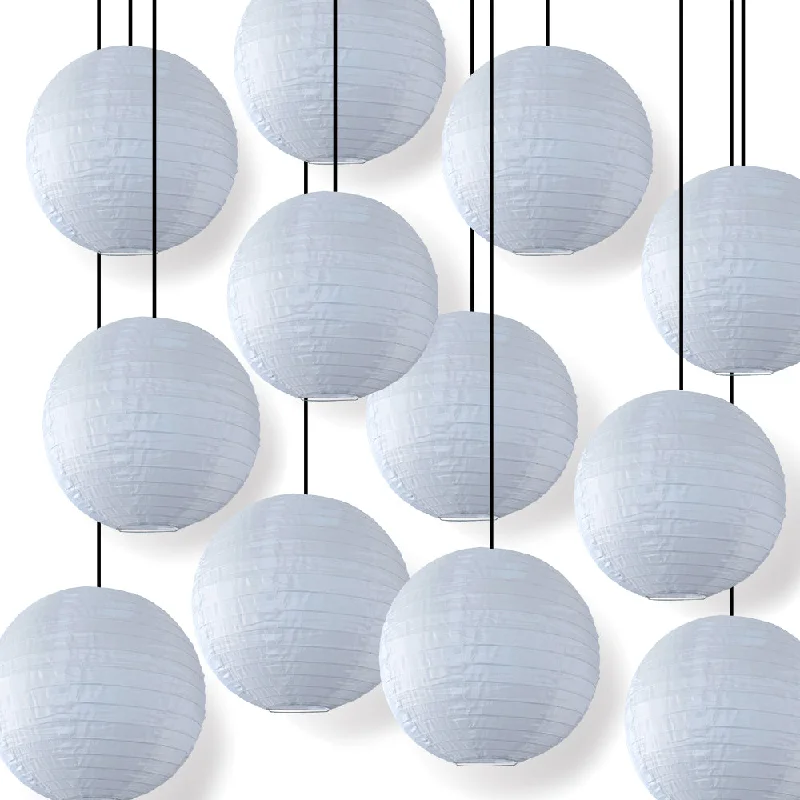 Energy saving LED Edison light bulbsBULK PACK (12) 20" White Shimmering Nylon Lantern, Even Ribbing, Durable, Hanging