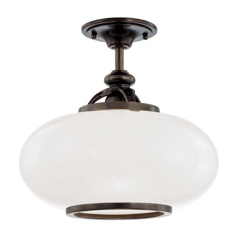 Track lighting with frosted glass shadesCanton 1-Light Semi Flush
