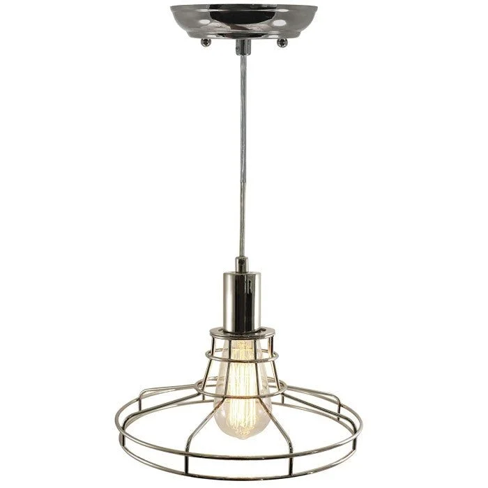 Antique Edison light bulbs with carbon filamentsEdison Pendant Lamp with Chrome Metro Style Cage