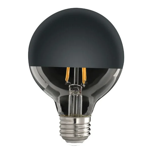 Large size Edison light bulbs for statement piecesHalf Black Globe Bulb - 4.5 Watt - Clear - 2700K - 350 Lumens