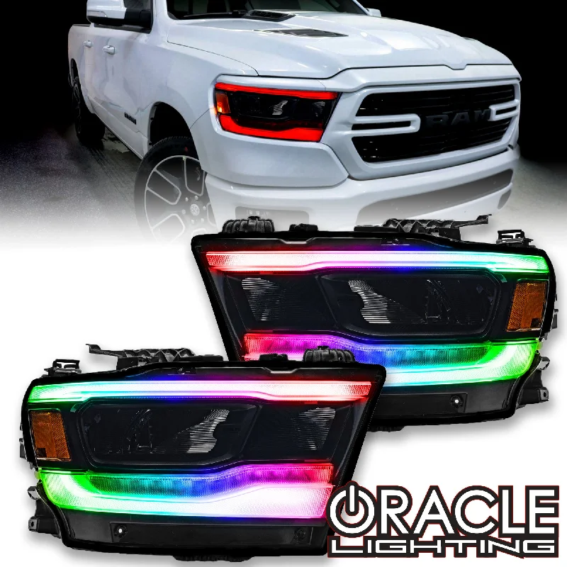 Contemporary track lighting in black finishORACLE Lighting 2019-2024 Dodge RAM 1500 ColorSHIFT RGB+W Headlight DRL Upgrade Kit - Reflector LED Headlights