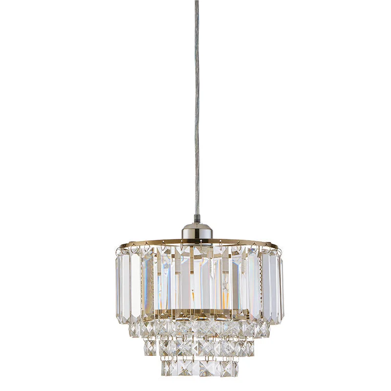 Track lighting with a minimalist track designArles Easy Fit Crystal Pendant E27 Antique Brass/Polished Chrome