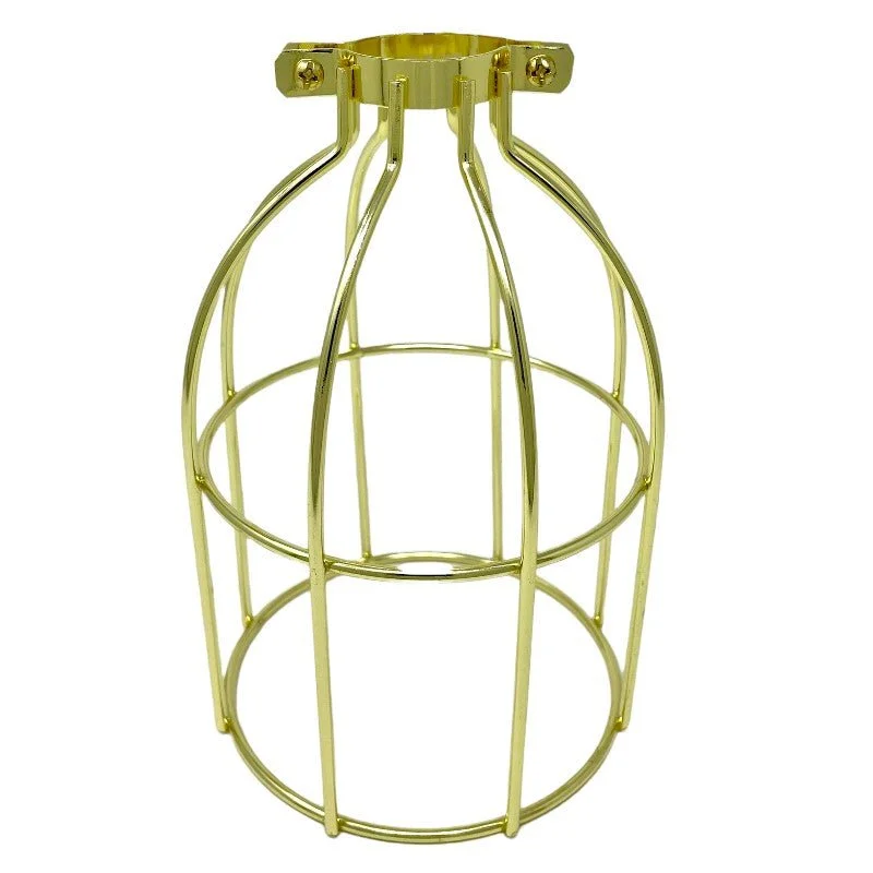 Edison light bulbs with a matte glass finishPolished Brass Open Style Premium Bulb Cage