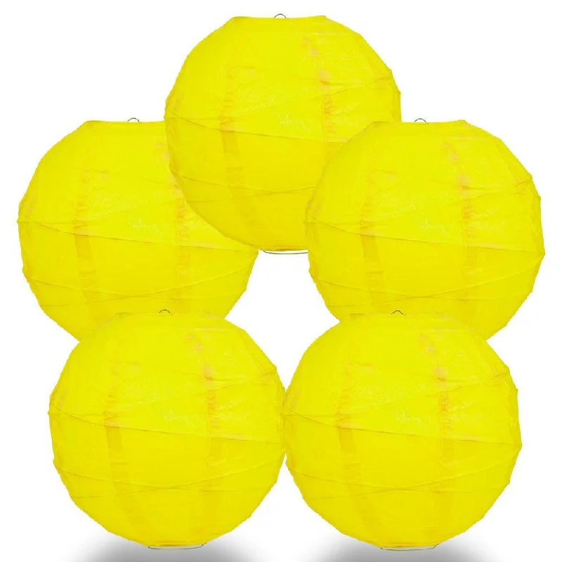 Edison light bulbs for chandeliers5-PACK 24" Yellow Round Paper Lantern, Crisscross Ribbing, Chinese Hanging Wedding & Party Decoration