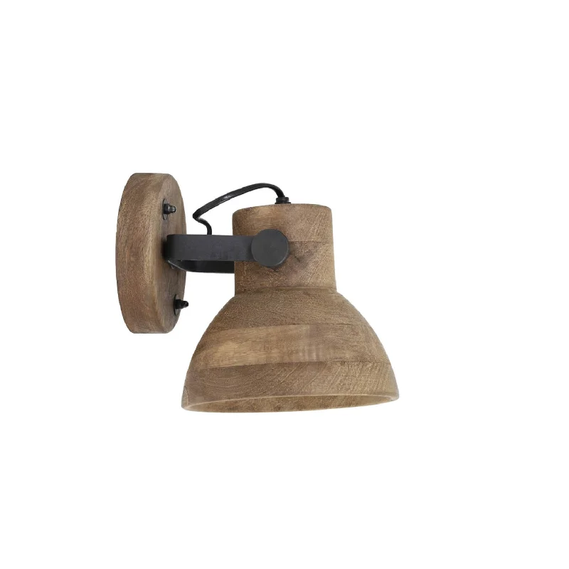 Track lighting with a sleek profileIlanio Wall Lamp 21x17x19 Cm Wood Brown+Matt Black E27