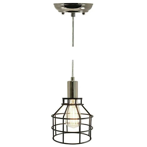 Decorative LED Edison light bulbs for weddingsNostalgic Industrial Bronze and Nickel Caged Pendant Light