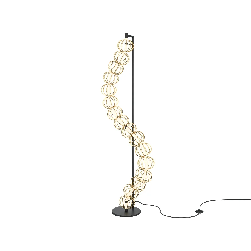 Track lighting for small apartmentsGolden Cage Floor lamp Integrated LED - Gold & White Finish