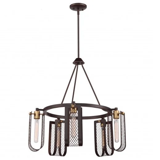 Retro Edison filament light bulbsBandit 5-Lights Edison Chandelier - Patina Bronze Finish