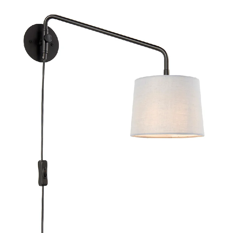 Industrial - style track lighting for loftsDalton Wall Plug In Light - Matt Black E14