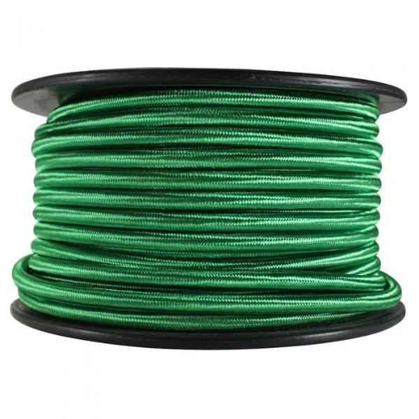 Edison light bulbs for barn lighting3 Conductor Green Cloth Covered Cord - 100 ft Spool