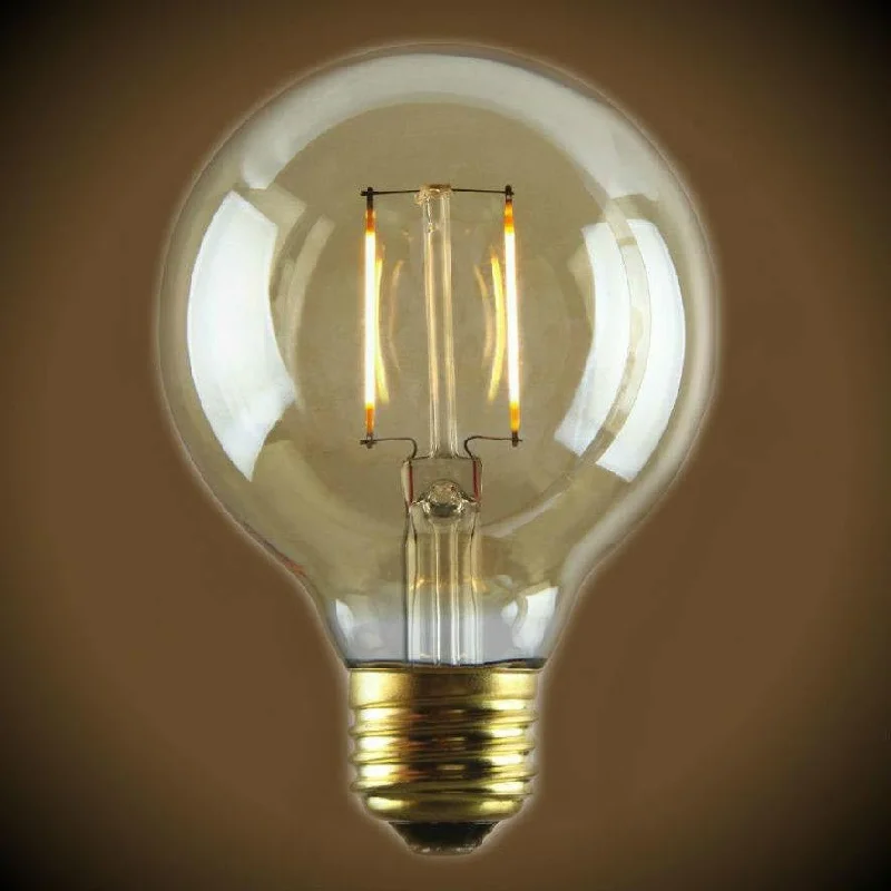 Mercury glass Edison light bulbsLED Filament Edison Light Bulb - G25 Globe - 1.5 Watt - Amber - 2200K