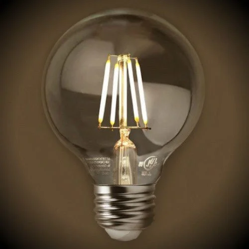 Low wattage Edison light bulbs for ambianceLED Filament Edison Globe Bulb - G25 Vintage - 4.5 Watt - Clear - 2700K